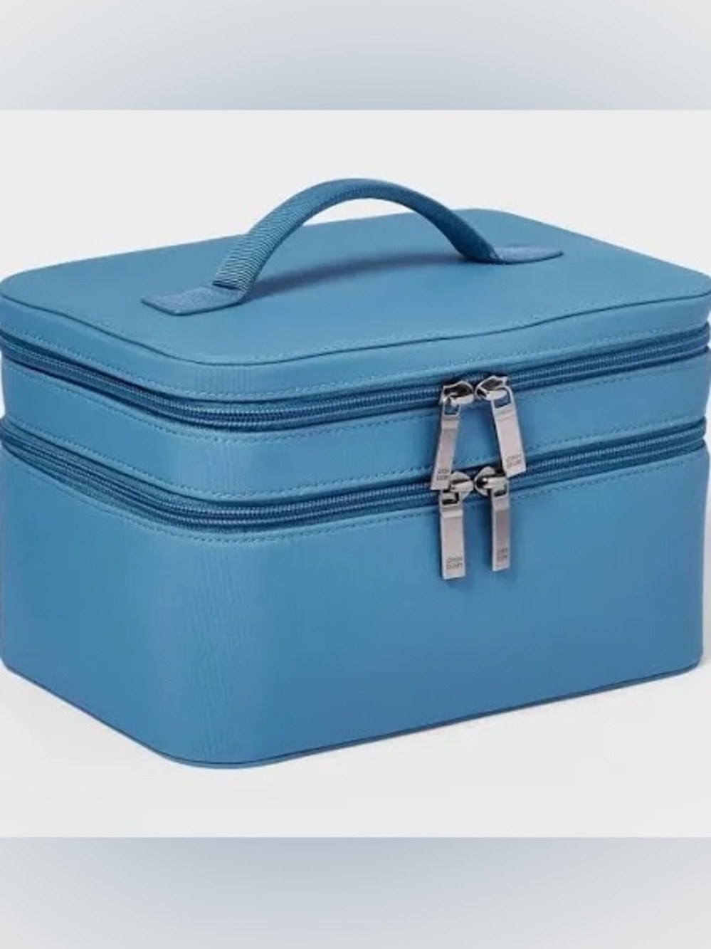 Blue Double-Zip Travel Toiletry Bag